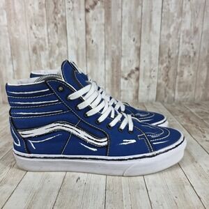 Vans Sk8-Hi Tapered Sketch Sidewall High Top Sneakers Blue‎ White Mens 8.5